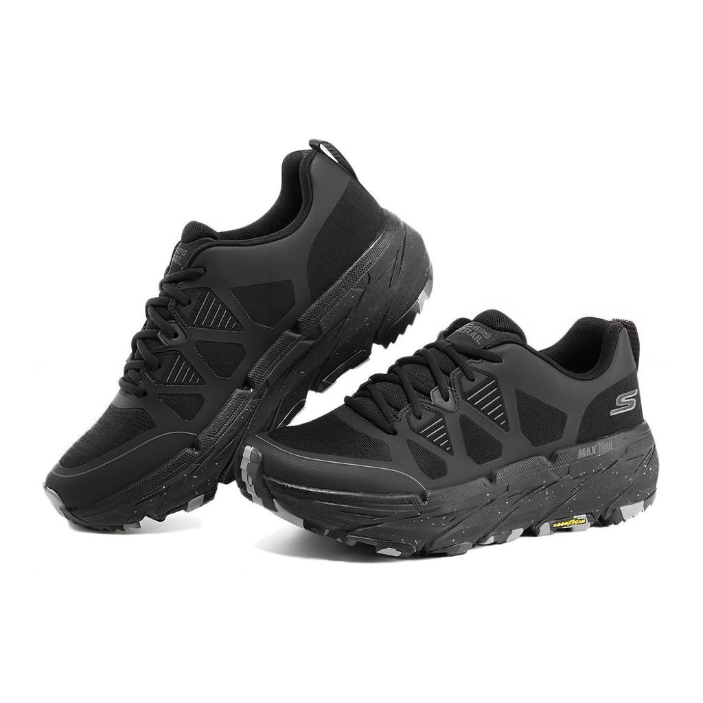 Skechers Star Pace Мужские Черные Низкие Беговые Кроссовки Толстая Подошва Амортизация Водонепроницаемые 220592C-BBK