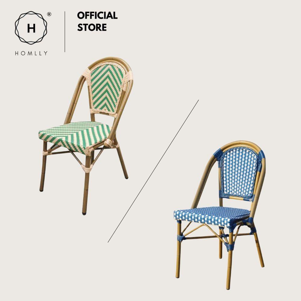 HOMLLY Франсуа Французский Ротанг Уличный Бистро Обеденный Патио Балкон Стул (X2ШТ)