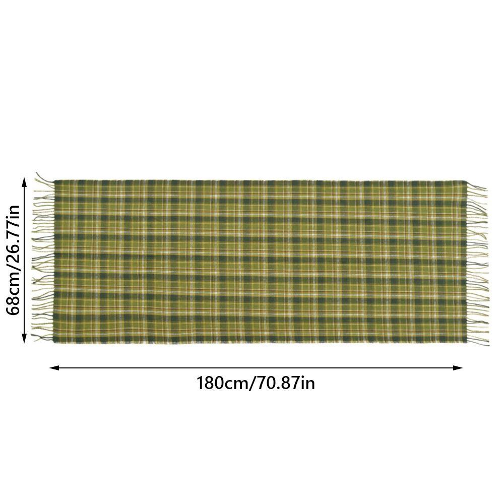 180*68cm Imitation Cashmere Scarf Vintage Plaid Printed Mujer Foulard Blanket Autumn Winter Warm