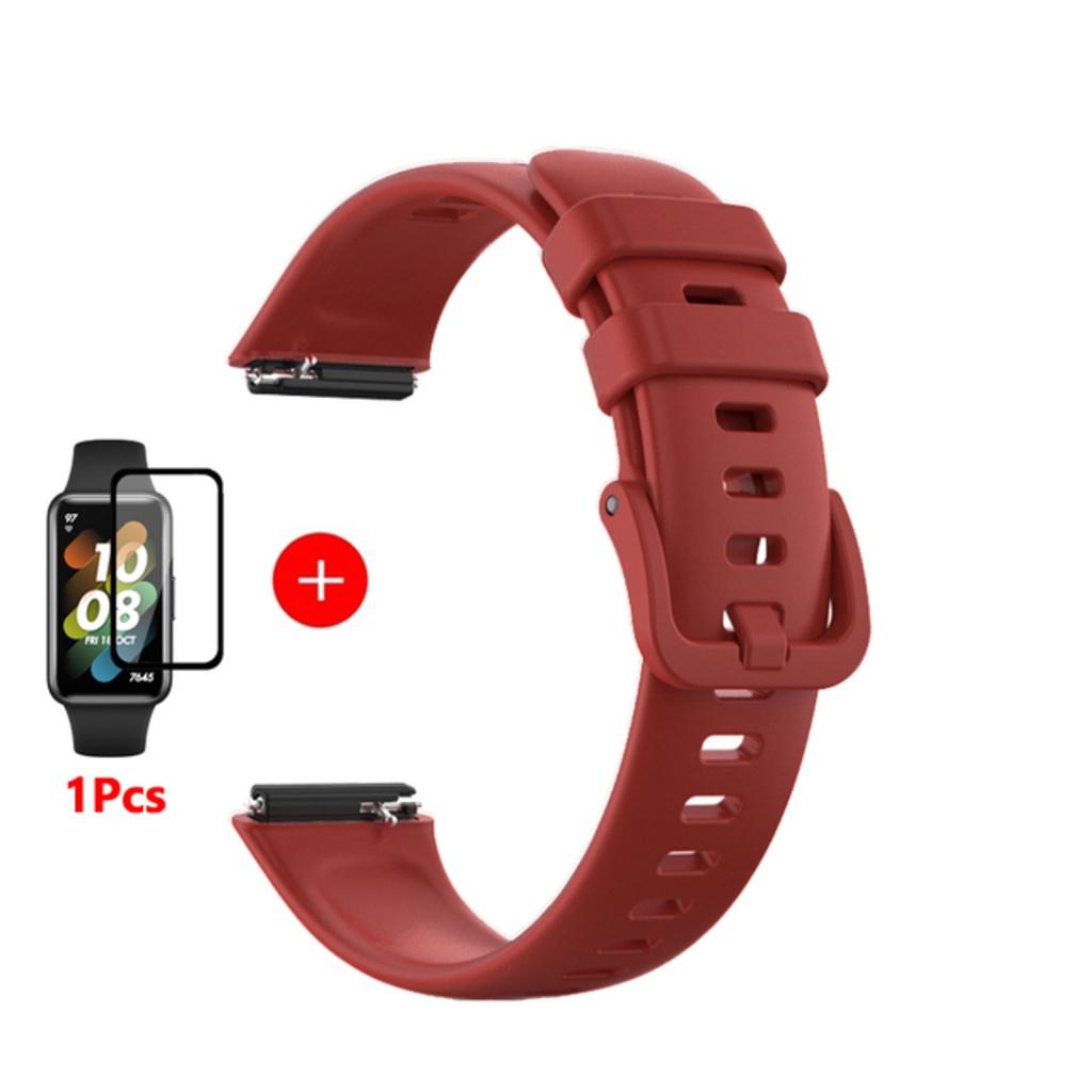 Силиконовый ремешок для Huawei Band 8 7 6/Honor Band 7 6, сменный браслет, ремень для браслета 8, защитная пленка для экрана