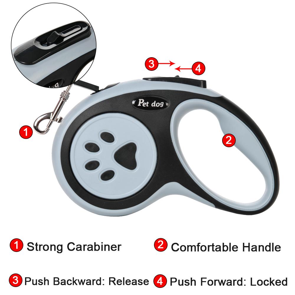 Поводок для собак 3 м 5 м, автоматические выдвижные поводки для домашних животных с удобной ручкой, поводки для щенков для прогулок, тренировки, прочные портативные поводки для собак, чихуахуа, Йоркшир