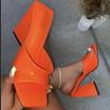 Women Summer Square Toe Sandals Slippers Strange Heels Mules Women High-heeled Slippers Ladies Slip On Party Nightclub Slippers