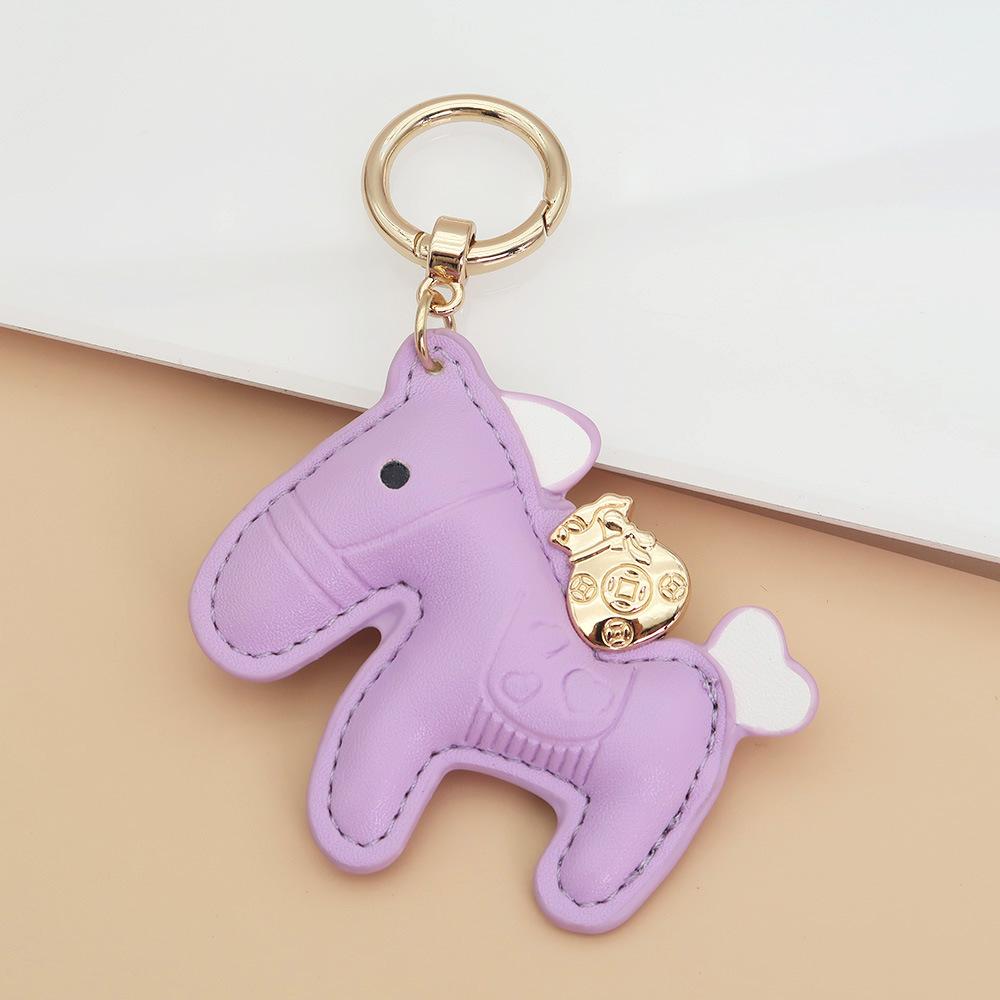Women's Bag Charm Decoration Bag Pendant Cartoon Rocking Wooden Horse Women's Leather Bag Charm Key Chain Cute Bag Accessories Gifts