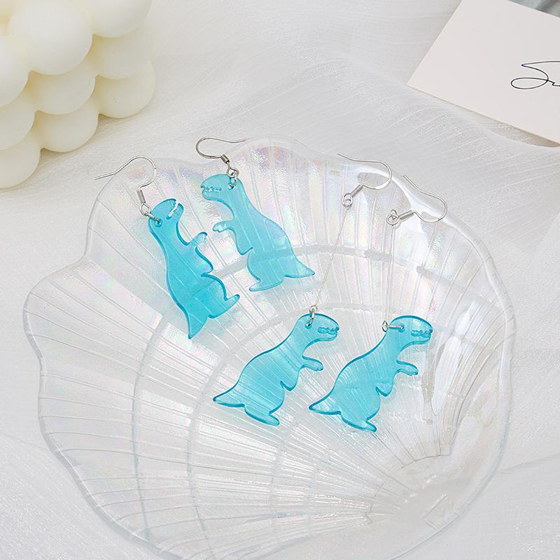 Cute and Funny Transparent Acrylic Dinosaur Earrings - A Must-Have for Dino Lovers!