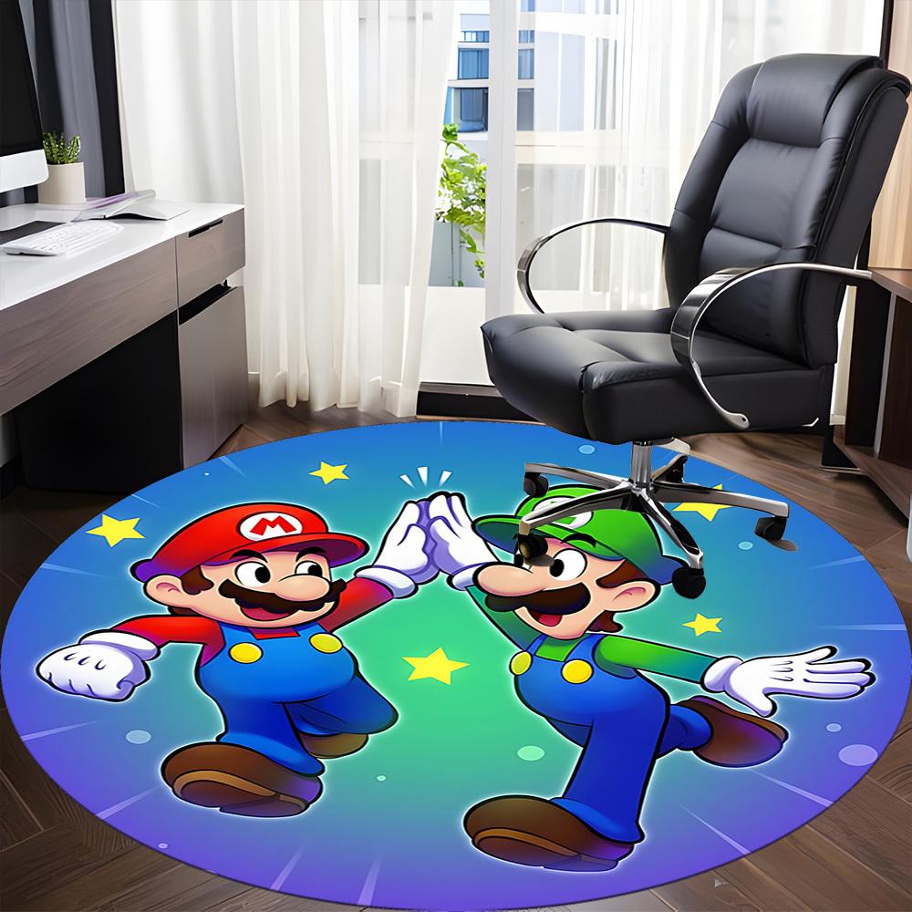 1pc Mario Luigi Office Round Area Rug, Under Office Chairs Bedroom Living Room Home Decor a1022273
