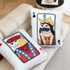 Square Shape Plush Embroidered Pillow Fluffy Texture Patchwork Pillow  Holiday Gift