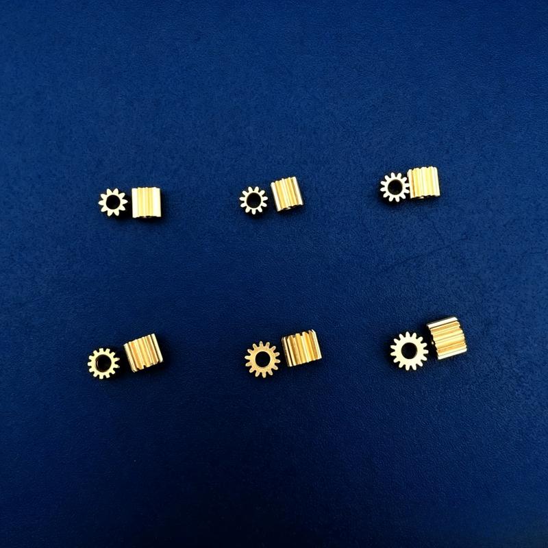 5Pcs/Lot 0.3M Brass Gear 10/11/12/13/15 Teeth Height 4mm Mini Spur Pinion Mechanical Bore Hole Aperture 2mm 1.98mm 1.5mm 1.48mm