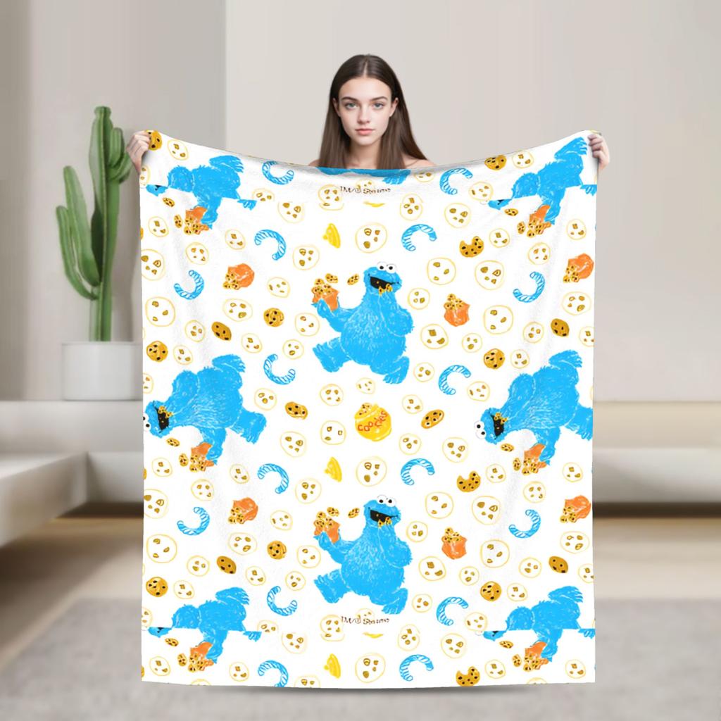Christmas Present Pattern Blanket S-Sesames Streets Warm Soft Plush Throw Blanket For Couch Sofa Bed Flannel Bedspread Bed Cover