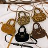 Leopard Retro Print Children Shoulder Crossbody Bag Suitable For Daily Wear