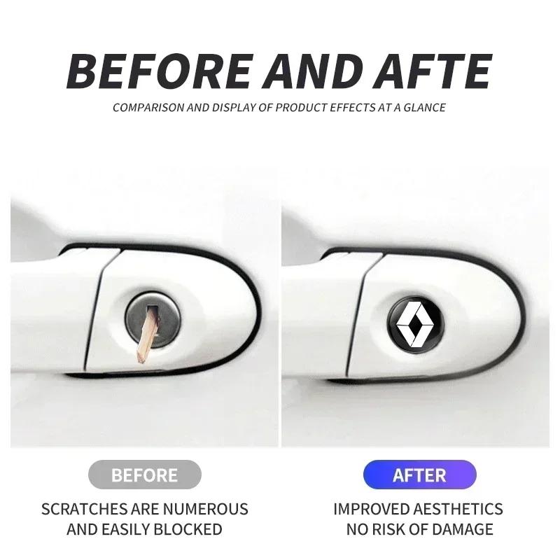 2/5/10Pcs Car Door Keyhole Sticker Key Hole Lock Protection Anti-blocking Dustproof Stickers for Renault Sport Duster Megane 2 3 R555
