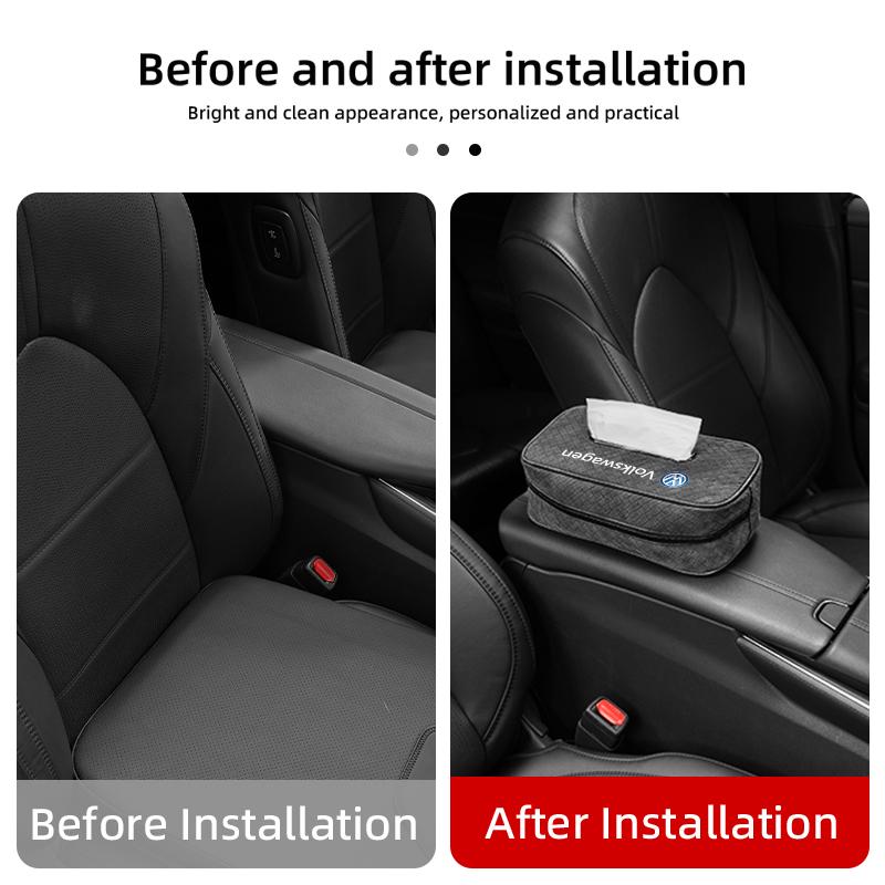 For Volkswagen VW Car Seat Back Tissue Box Waterproof Auto Interior Tissue Organizer Polo Jetta Sagitar Magotan Passat B5 B6 B7NI3