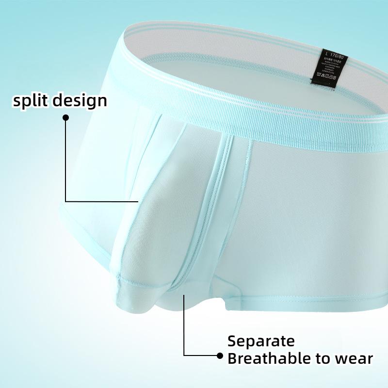 New Men's Underwear Ice Silk Cool Plus Size Mid-Waist Boxers Breathable Underpants Underpants for Men