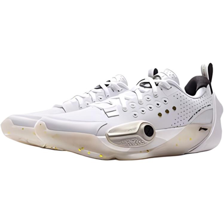 Li Ning YOUNG Basketball Slip Resistant Low top Basketball Shoes Apricot White YKBV070-7