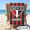 1PC Custom Name Beach Towel SPFC Team Spirit Beach Towel, Suitable for Camping, Travel, Beach Accessories, Super Absorbent, Family Gift