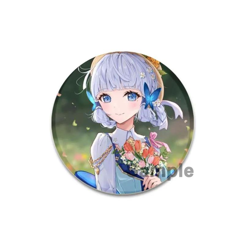 Значок Genshin Impact 32/44/58 мм, милые броши для косплея Камидзато Аяка, креативные изысканные эмалевые булавки для одежды, рюкзака, ювелирных изделий, аксессуаров