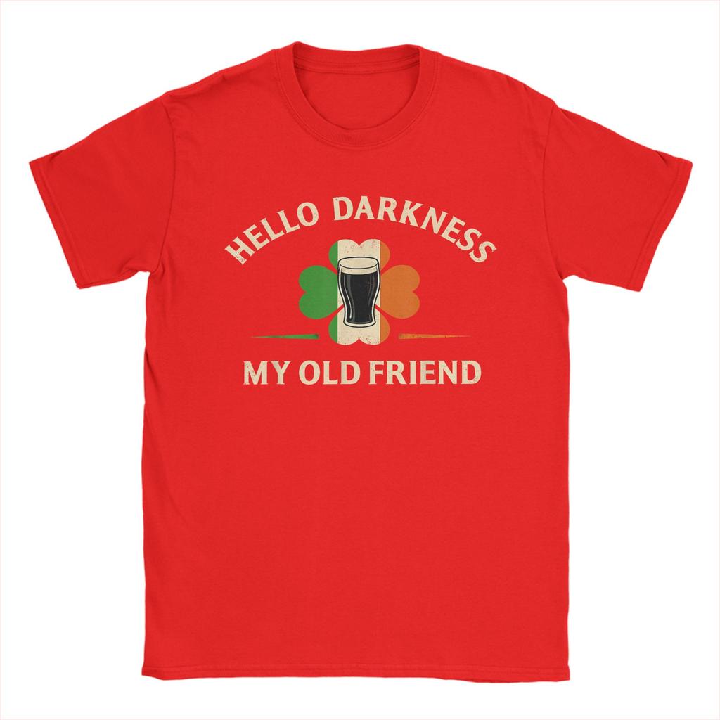 Унисекс Футболки Hello Darkness My Old Friend Ирландское Пиво Св Хлопковая Одежда Юмор Короткий Рукав Круглый Вырез Идеи для Подарка
