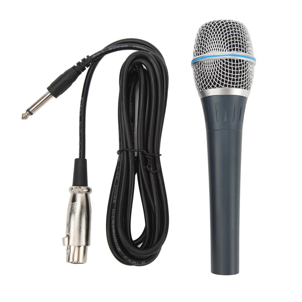 Wired Microphone Professional Moving Coil Anti Interference Cardioid Pickup Handheld Vocal Mic for Stage Performance