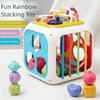 Colorful Blocks Montessori Toy Sorting Game Educational Sensory Toy Activity Cube  Baby Toy 2 Years