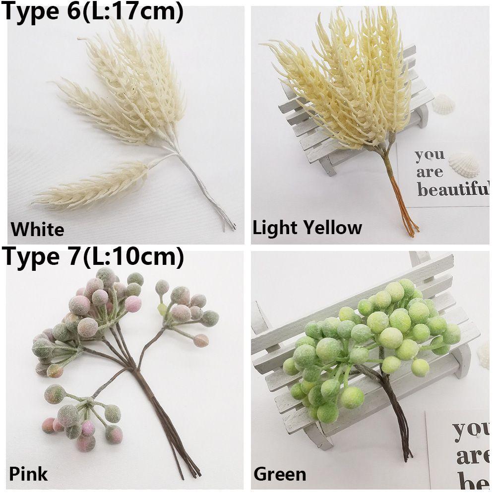 6PCS/Bundle DIY Home Decor Xmas Ornament Simulation Plants Faux Grass Pine Artificial Flowers