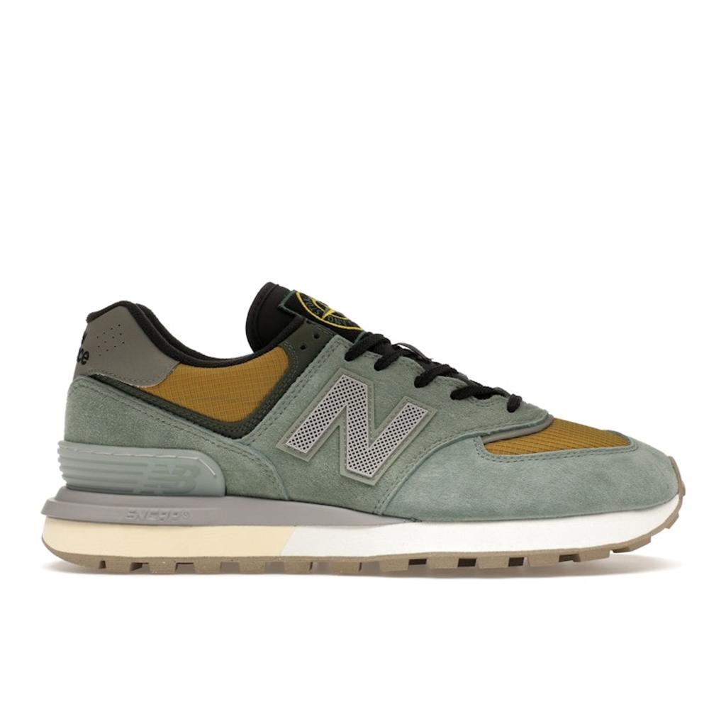 Stone Island X New Balance 574 Legacy Light Green Unisex Sneakers Mustard-Gold U574LGTN