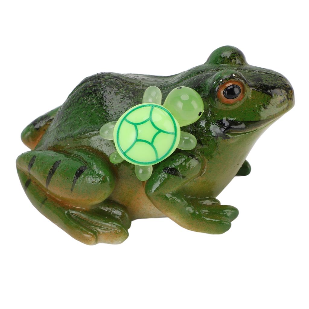 Милая забавная фигурка лягушки из смолы, скульптура лягушки с черепахой для украшения патио, сада