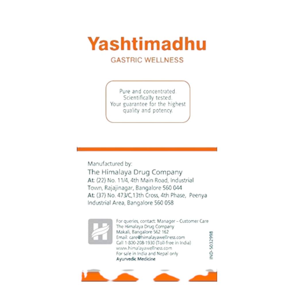 Himalaya Wellness Yashtimadhu Tablets for Gastric Wellness, Pack of 60, Supports Ulcer Relief & Digestive Comfort
