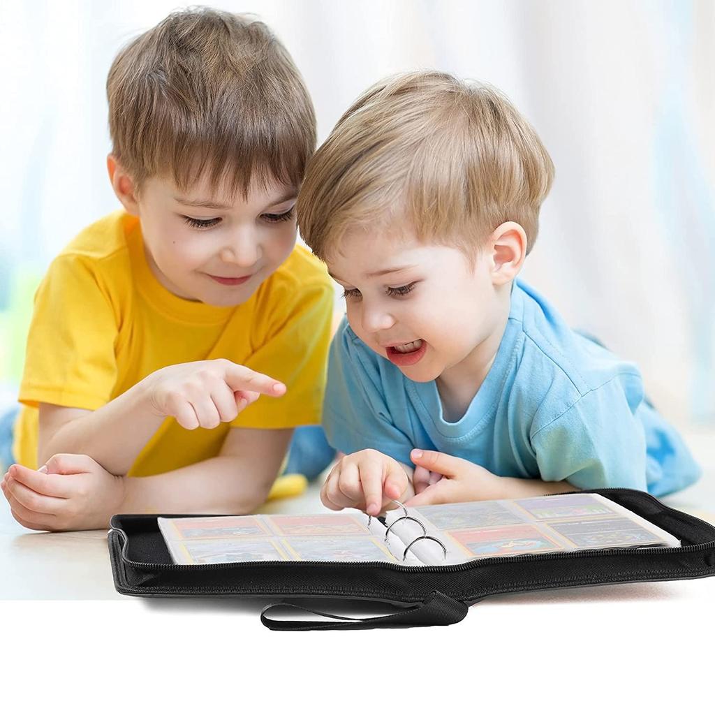 Картотека Папка-наклейка Файл 4 кармана Вмещает 400 карт Портативный лист для карт на молнии Собирайте другие игровые карты (4 кармана, желтый)