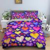 Love Duvet Cover Set Colourful Heart Shaped Comforter Cover King Queen Size With Pillowcase For Boys Girls Polyester Bedding Set