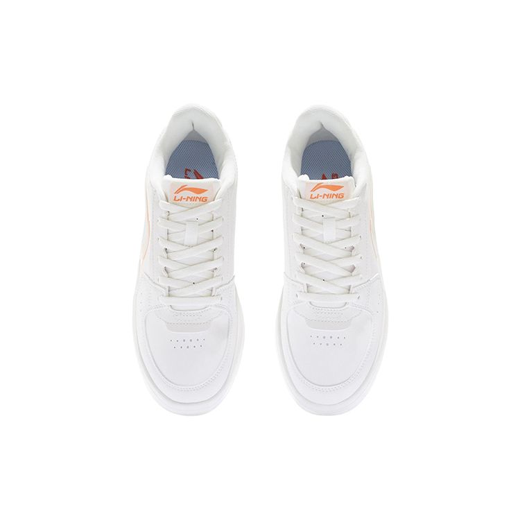 Li Ning Star River Classic Casual Durable Breathable Low-Go Shoes Women sneakers White Orange AGCS254-2