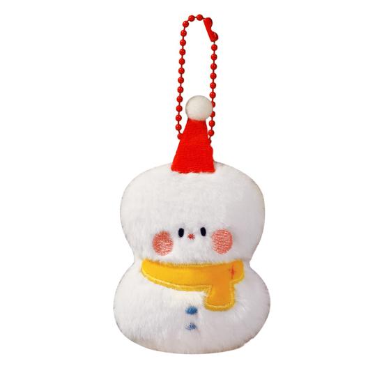 Christmas Tree Plush Ornaments Small Plush Santa/Tree/Wreath Christmas Hanging Ornaments Soft Mini Stuffed Toy for Xmas Tree Party Decor