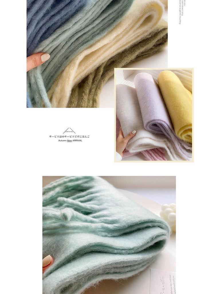 Unisex Mohair Scarf: Solid Color, Warm Winter Shawl