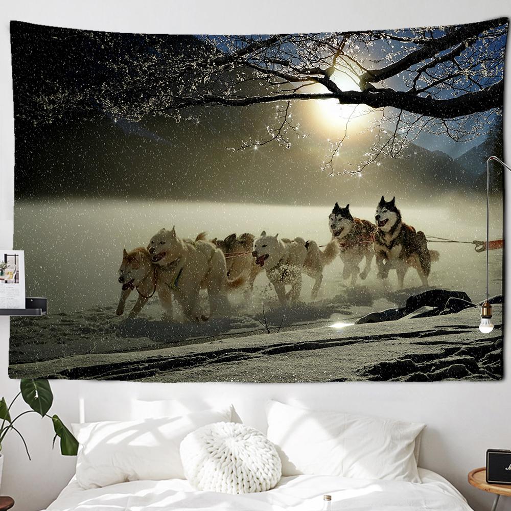 Рождественский камин и снежный настенный гобелен с Рождеством для дома, деко, рождественский подарок, гобелены с принтом