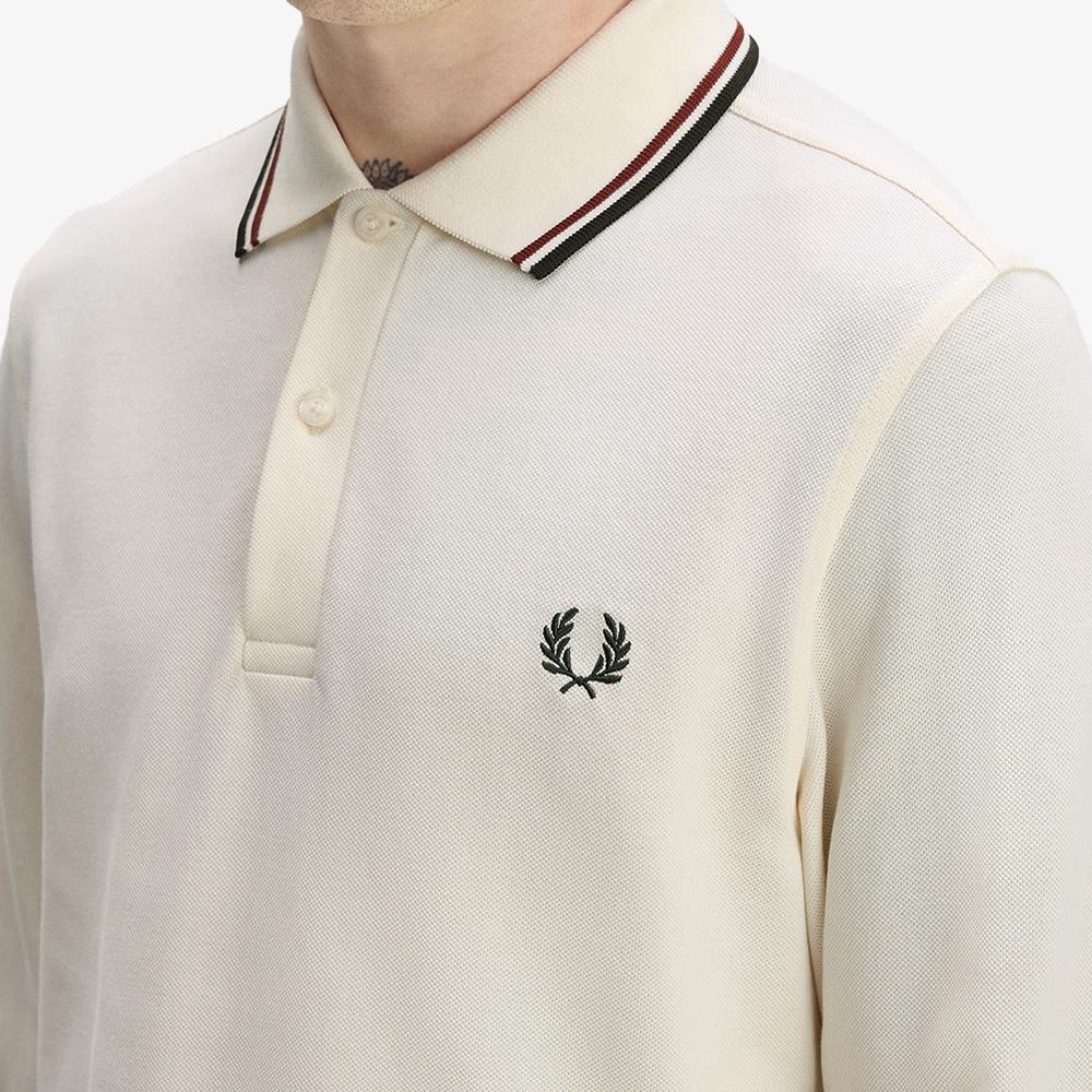 Fred Perry [M3636] Рубашка Fred Perry с длинным рукавом, двойная полоска - Кремовый/Коньячный/Ночной зеленый Afpm2G33636-69C