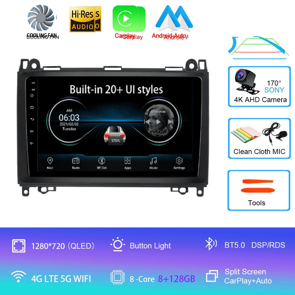 Видеоплеер Android 14 9'' для Mercedes Benz B200 Sprinter W906 W639 AB Class W169 W245 Viano Vito Car Radio Multimedia GPS DVD