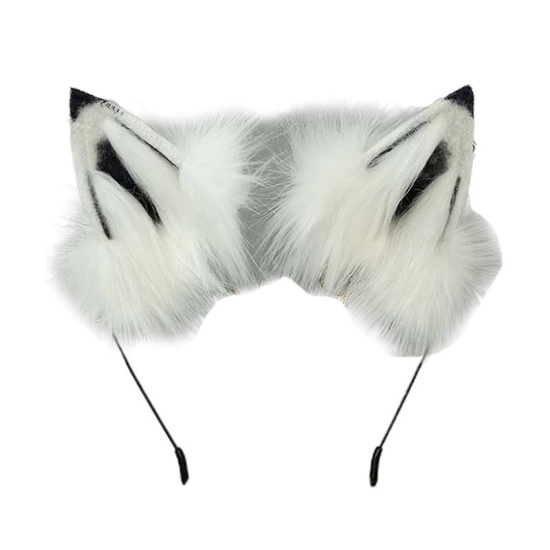 Милый меховой пушистый волчий хвост, регулируемый ремень, повязка на голову, вечерние рождественский костюм, реквизит, забавный косплей, Рождество аниме