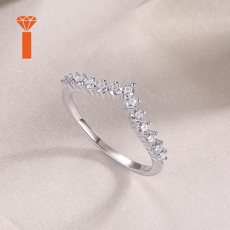 Серебряное кольцо S925 с сертификатом GRA, родиевое покрытие, кольцо-полувечность, премиальный подарок на помолвку, кольцо-корона для свадьбы, кольцо с муассанитом
