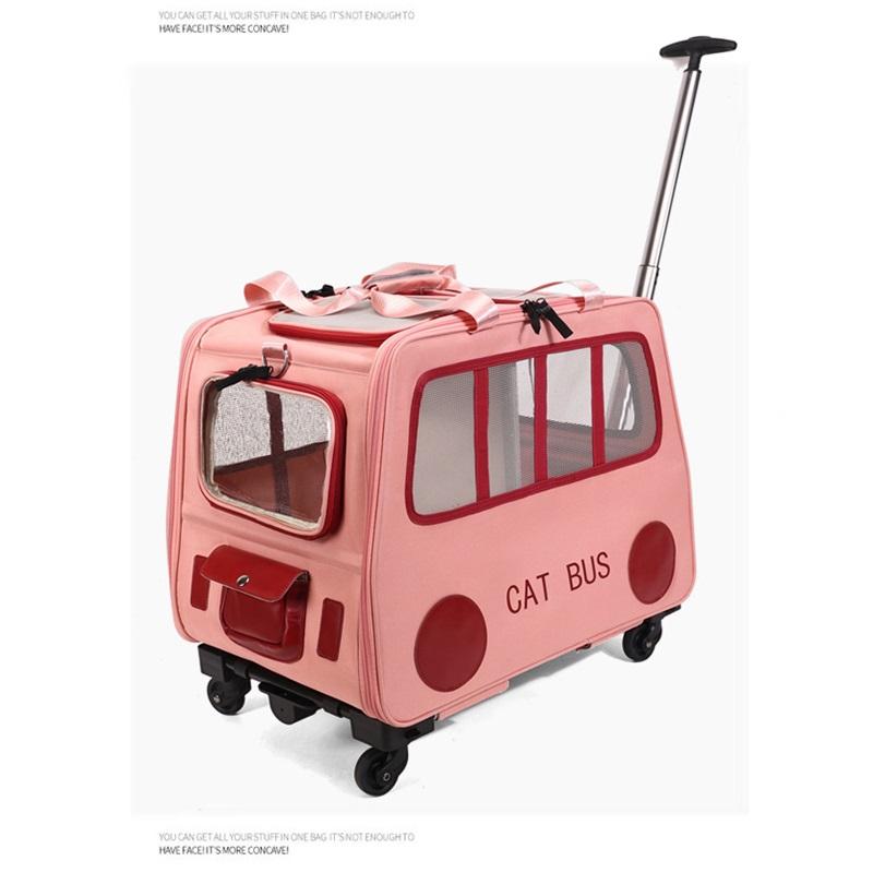 Portable Large-capacity Portable Trolley Case With Two Cat Bags