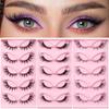 5 Pairs Of Diagonal Flying Fox Eyes False Eyelashes, Natural Thick Eyelashes, Simulated Cat Eyelashes