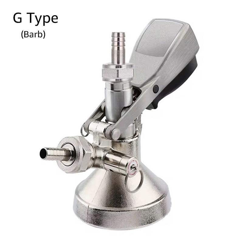 A Type/ G Type Beer Keg Coupler,Draft Beer System Keg Tap Dispenser European Standard Cornelius Keg Coupler with Quick Connector