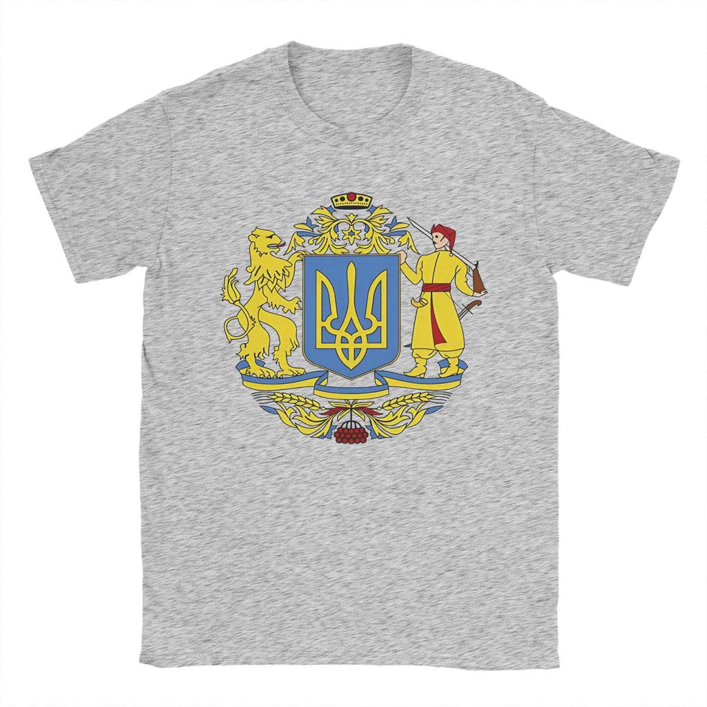 Мужская футболка с гербом Украины Новинка Хлопковая футболка с коротким рукавом Футболки Украина Круглый вырез Одежда Летняя