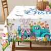 Easter Tablecloths Easter Decor Bunny Egg Truck Tulip Washable Polyester Tablecloths Suitable For Picnic Parties Restaurants
