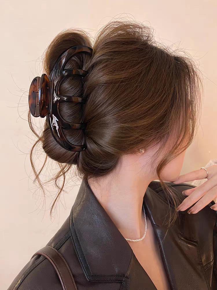 Корейская ретро большая заколка-краб для густых волос - Заколка-краб для волос высокого класса для прически пучок 2025