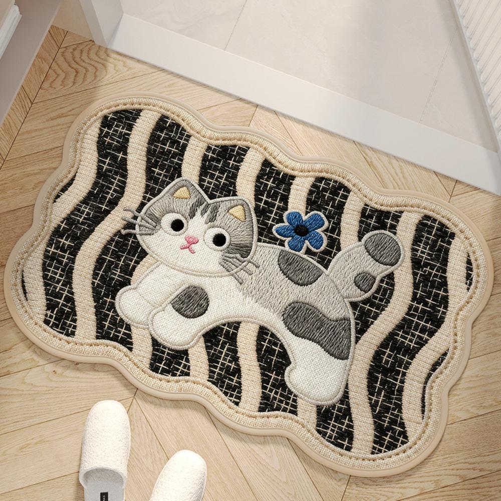 Quick Dry Bathroom Mat Weaving Texture Floor Mat Creative Absorbent Mat Laundry Room