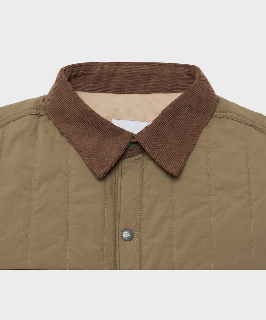Ffeff Studio Striped Quilted Trucker Jacket (Dark Beige)