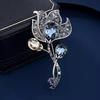 Temperament Calla Lily Brooch High-End Feminine Delicate Crystal Corsage Niche Design Sense Pin Trendy Suit Accessories