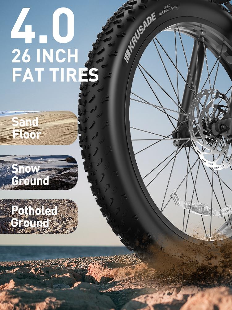 DUOTTS E26 electric bicycle, Samsung 48V 20Ah battery, full suspension system, 26-inch tires, maximum range 60-120 km.