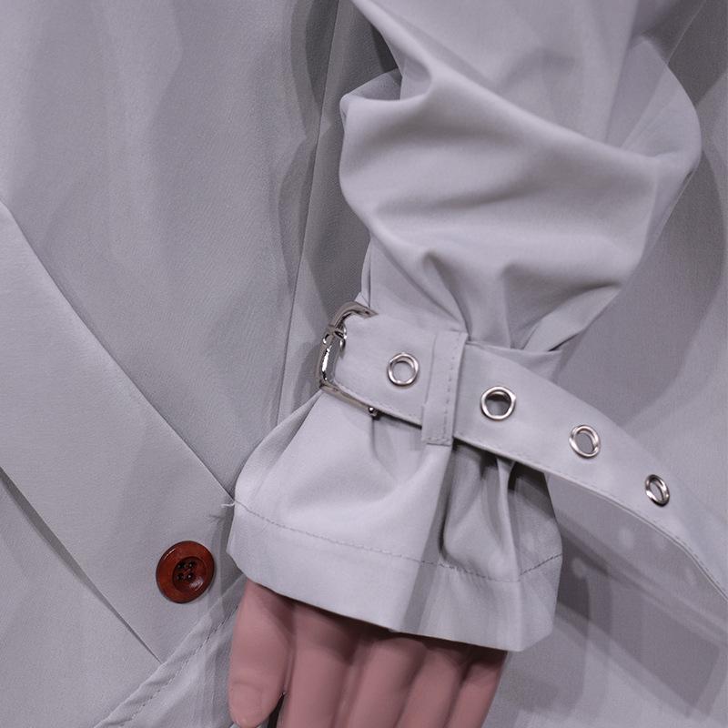 Женское пальто-ветровка средней длины FD678 - Большой лацкан, уникальный стиль для осени/зимы 2025