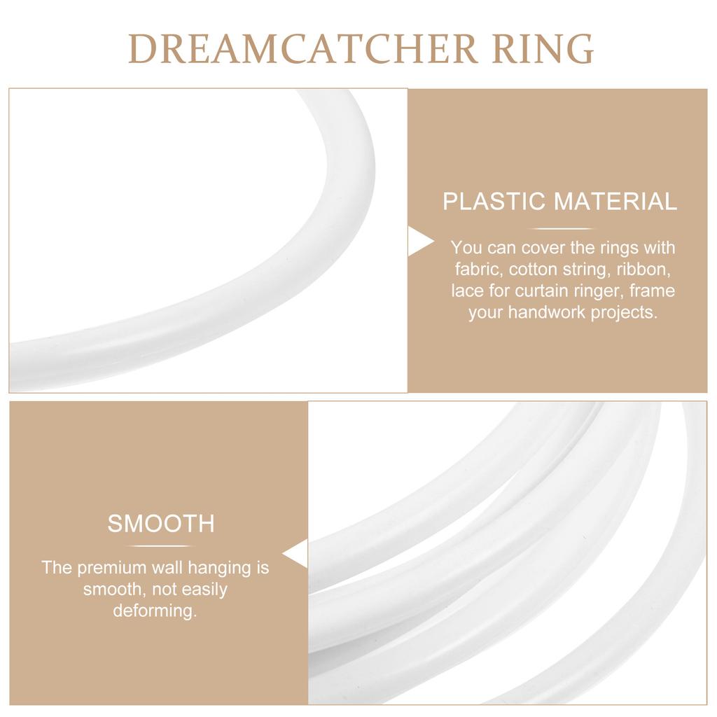 20pcs Dreamcatcher Hoop Kits White Plastic Rings 11Cm Diy Craft Material For Wall Hanging Decor Mandalas Spirit Shields Homemade