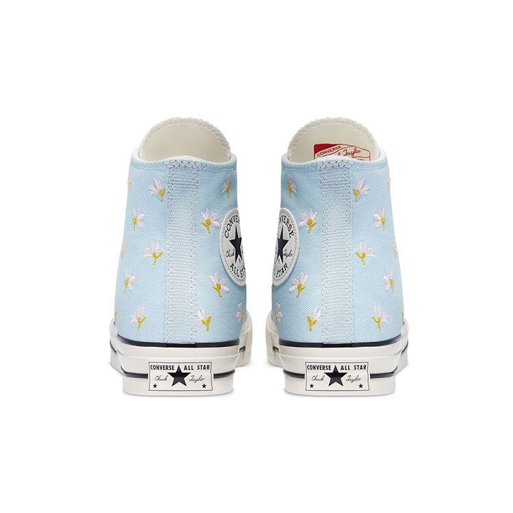 Converse Chuck 70 High Embroidered Floral Print - Женские кроссовки Chambray Blue Egret Black 570917C