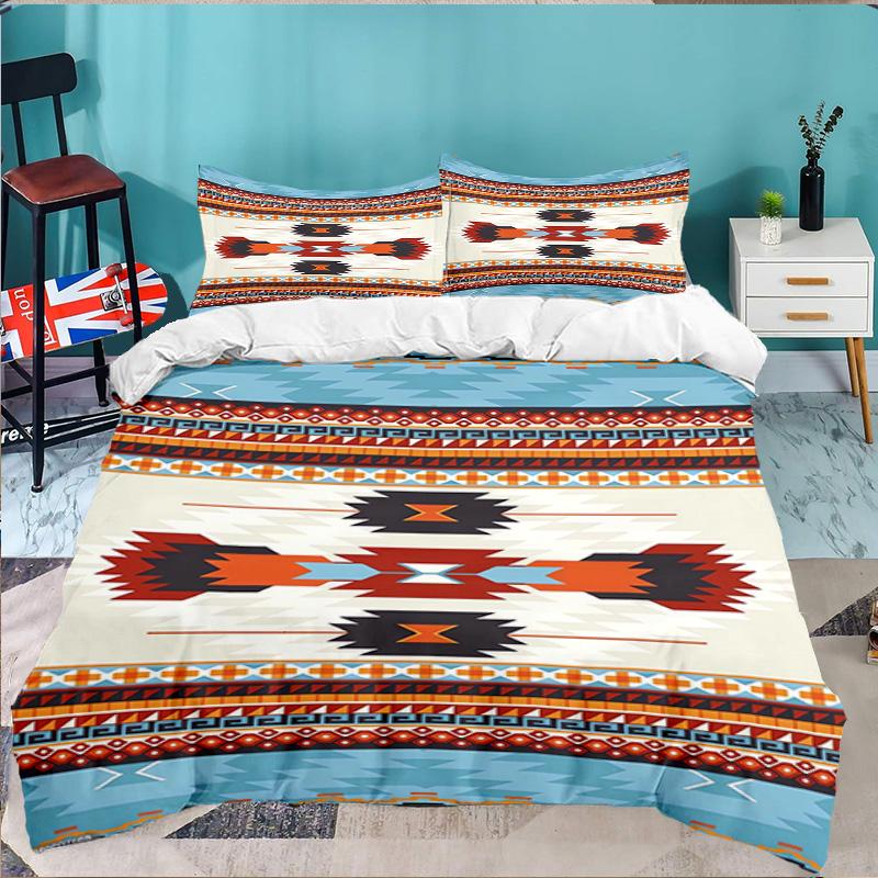 Native American Pattern 3PCS Bedding set,Ideal for 1pc Duvet Cover And 2pcs Pillowcases Perfect for Fan gift,Ideal for Bedroom, Dormitory